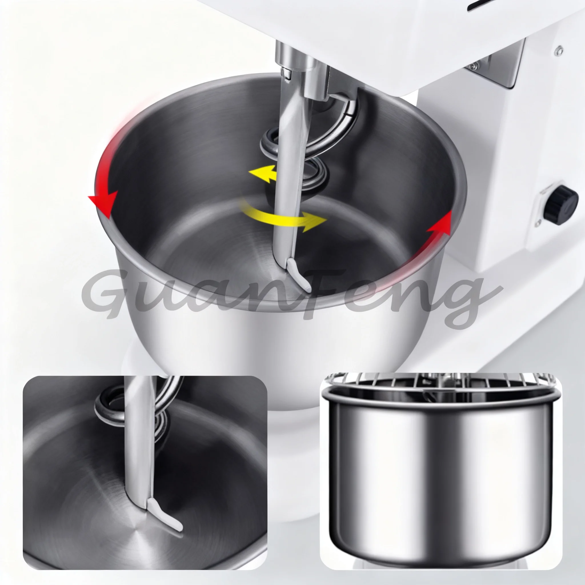 New Electric Automatic Spiral Dough Kneading Machine, Commercial Bread Dough Mixer for Bakery Hotel Restaurant