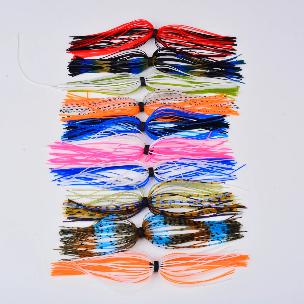10 Stück/Gummi-Jig-Set Spinnerbait Buzzbait Anti-Haken Silikon-Jig-Röcke Elastische Weiche Angelköder-Zubehörteile – Detail 11