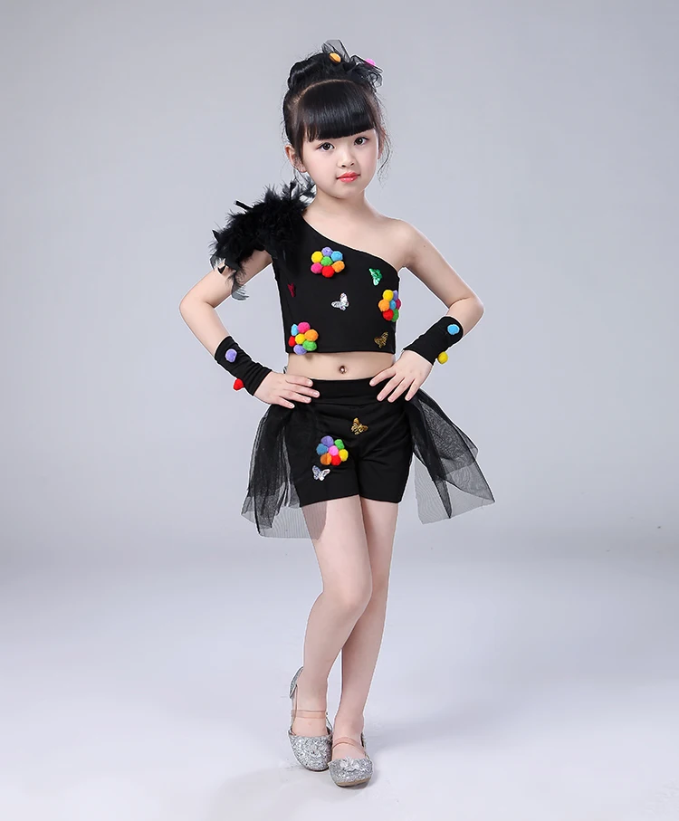 

Children's jazz dance performance out of costume pompous gauze skirt ballet dance girls modern sequin street dance costumes