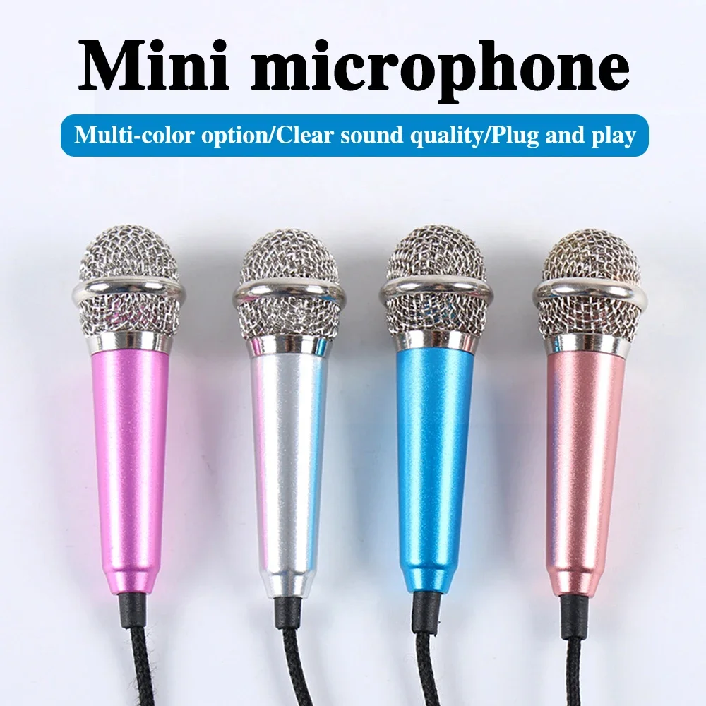 

Mini Jack 3.5mm Studio Mic KTV Karaoke Mini Microphone Handheld Mic for Smart Phone Computer PC Desktop for iPhone Karaoke
