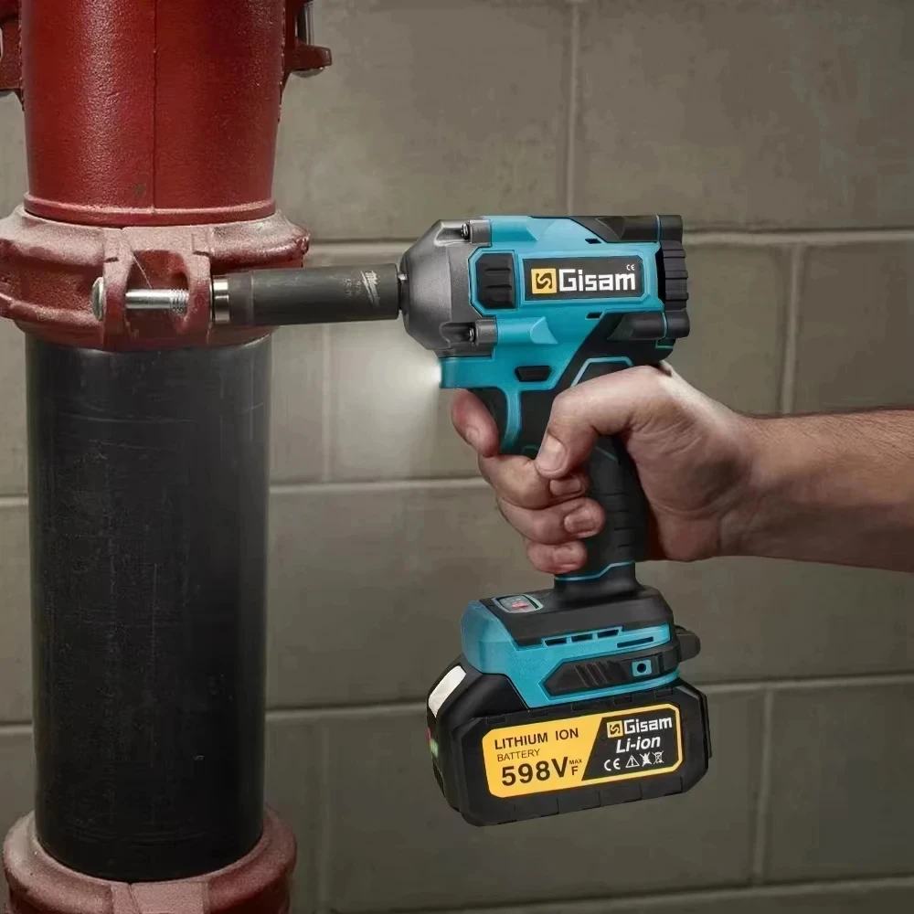 Gasam 1000N.M عزم الدوران فرش مفتاح ربط كهربائي 1/2 بوصة بطارية ليثيوم على أداة الطاقة اللاسلكية لدبابيس بطارية ماكيتا 18 فولت