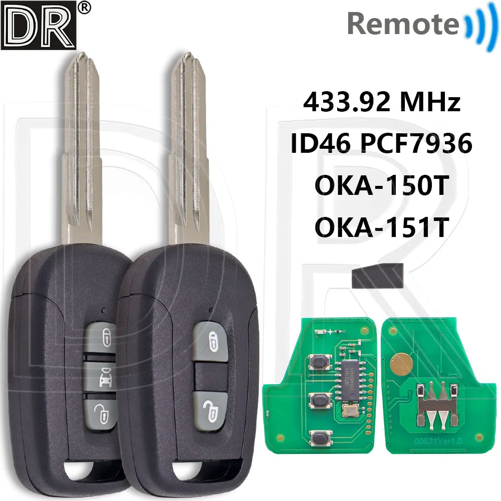 

Отличный OKA-150T/151T ID46 PCF7936 433 МГц автомобильный пульт дистанционного управления умный ключ для Chevrolet Captiva Holden 5 7 2008-2013 Opel Antara