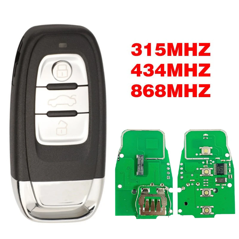 

CN008016 Послепродажный 3-кнопочный смарт-брелок PCF7945A Чип 315/434/868 МГц FCC 8T0 959 754 Пульт дистанционного управления для A4 S4 A5 S5 Q5