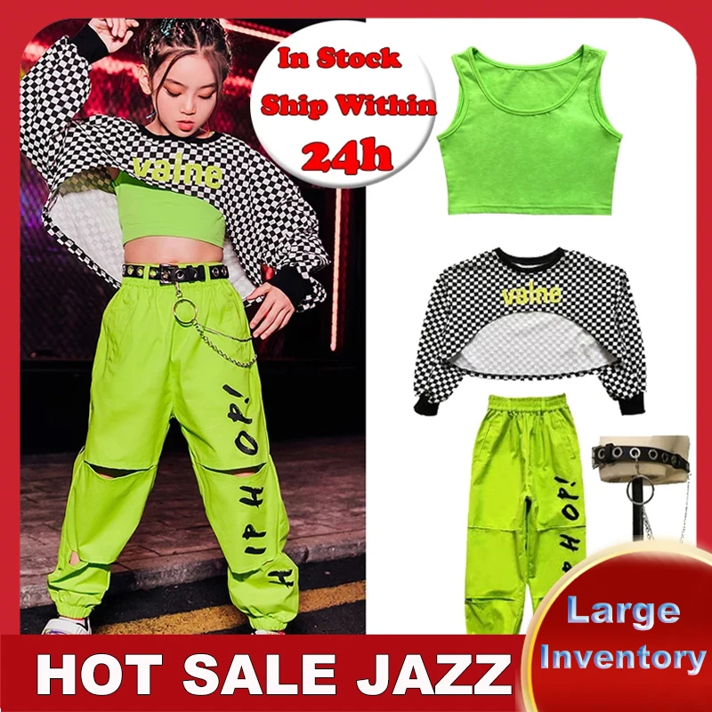 2023 Girls Jazz Dance Costumes Children'S Hip-Hop Street Dance Clothes Ballroom Hip Hop Dancing Clothes Stage Outfits DQS6223