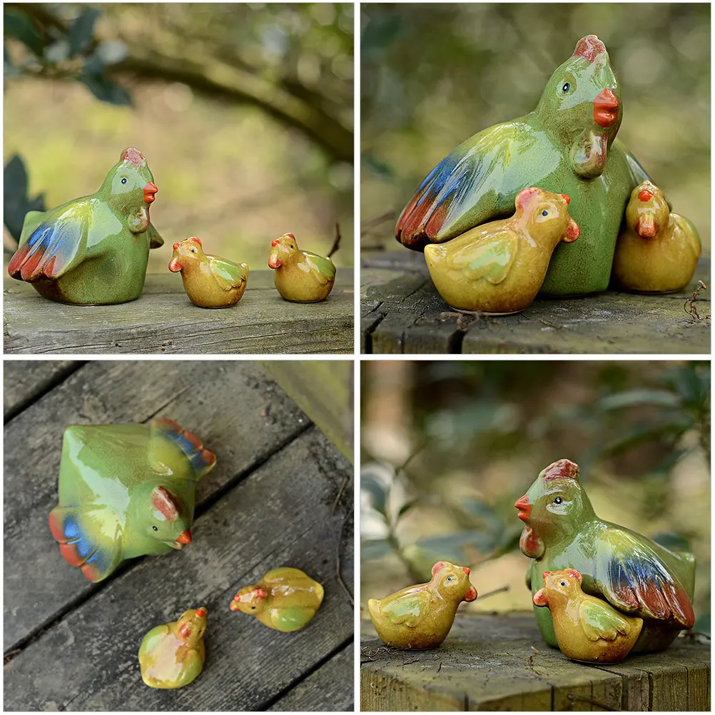 

Керамические фигурки в форме цыплят и кур, декоративные украшения и мультяшные цыплята
