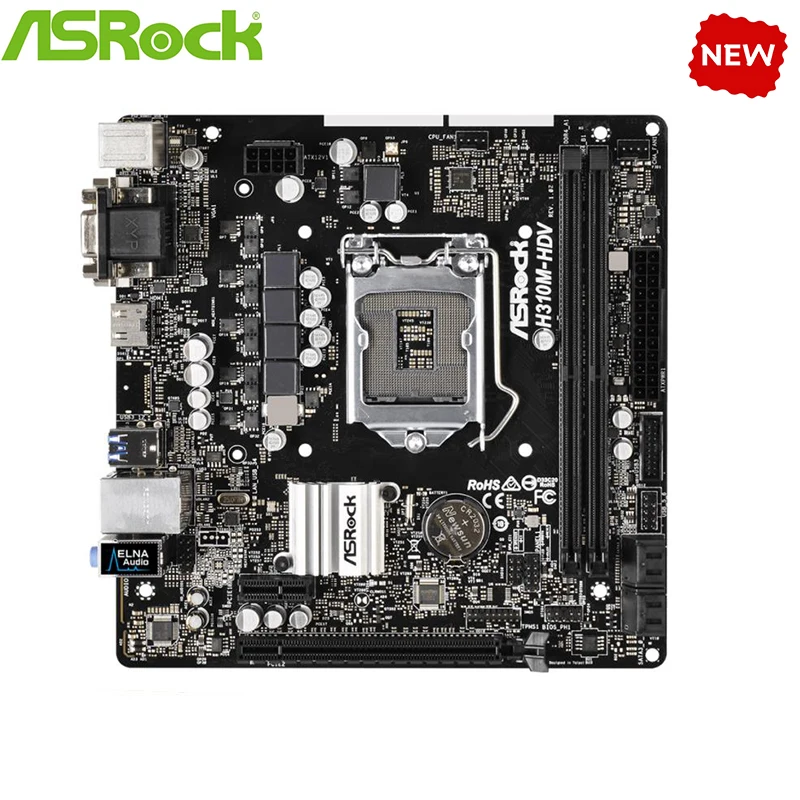 NEW For ASRock H310M-HDV Original Desktop 1151 Motherboard H310 Socket LGA1151 DDR3 SATA3 USB3.0