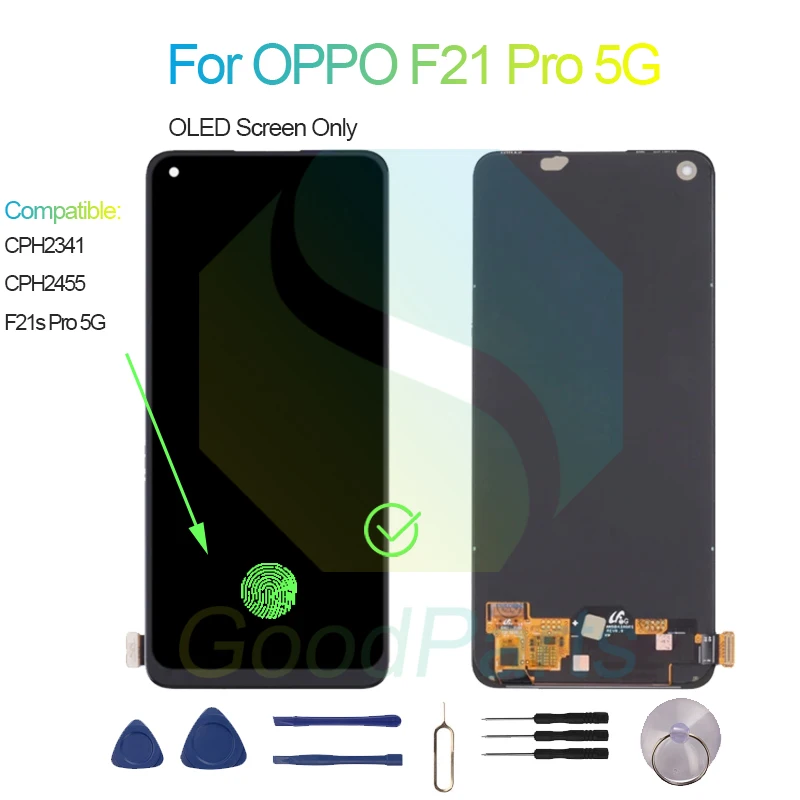 Per la sostituzione del Display dello schermo OPPO F21 Pro 5G 2400*1080 F21s Pro 5G,CPH2341, CPH2455 F21 Pro 5G LCD Touch Digitizer