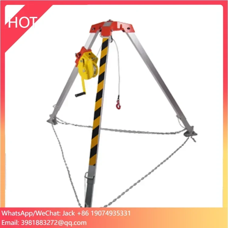 Dispositivo treppiede di salvataggio spaziale confinato con verricello di sollevamento di emergenza