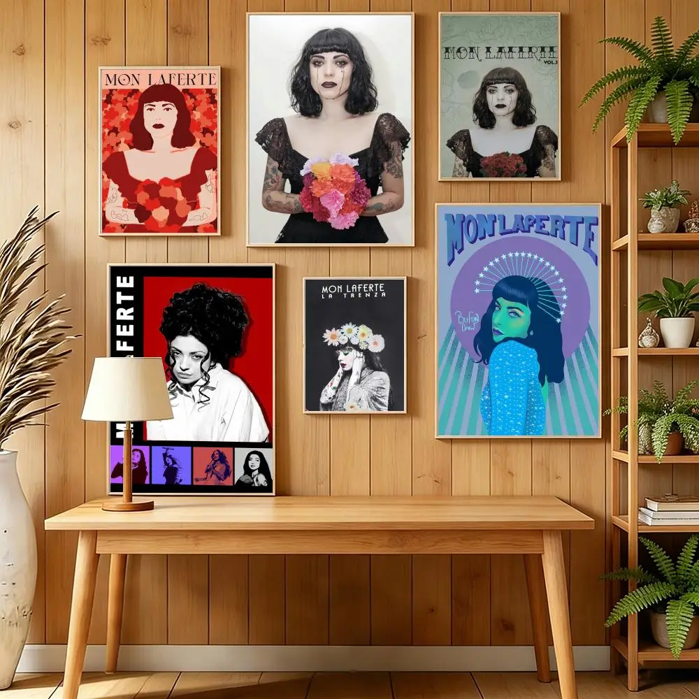 Póster musical M-Mon Laferte, pegatinas murales autoadhesivas HD para pared, pegatinas para dormitorio, sala de estar, decoración del hogar, regalo
