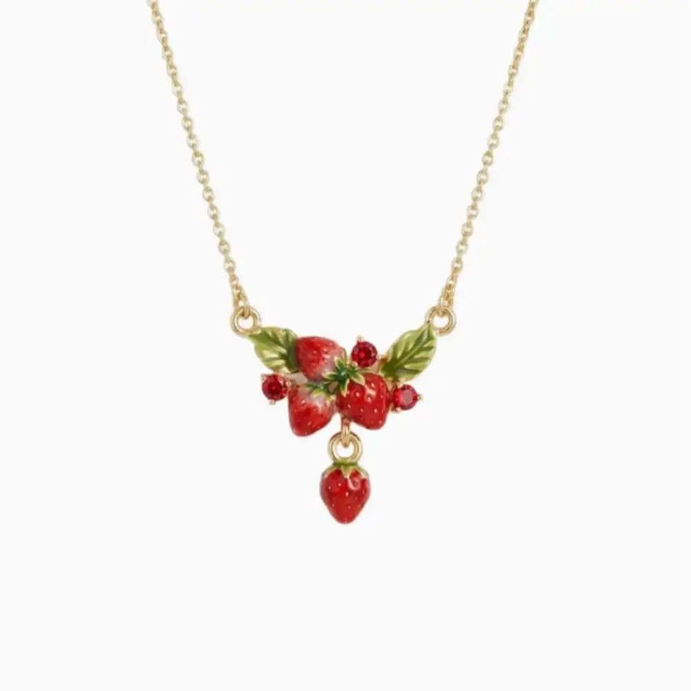 Fun Stackable Fruit Necklace Mulberry Lemons Fruits Choker Fruit Design Strawberry Clavicle Chain Vacation