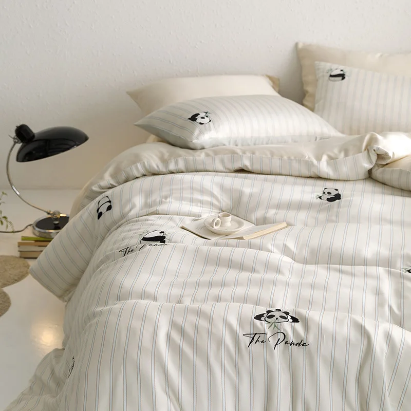 

Customizable Light Luxury Premium Panda 60 Summer Ice Silk Sheet Quilt Cover Sheet 1.8
