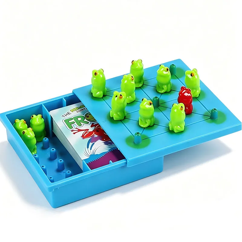 Frog Hopper Game Peg Solitaire Strategy Board Games for Adults & Kids Logical Thinking Brain Teaser Challenges Educational Gifts