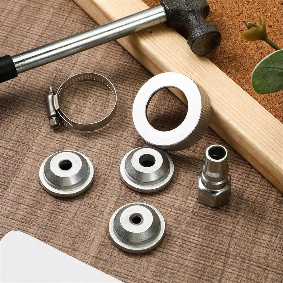 Mist Nozzle Kit, 3 Sizes Texture Atomizing Mist Nozzle with Thread Collar and Hose Clamp for Cooling Irrigation