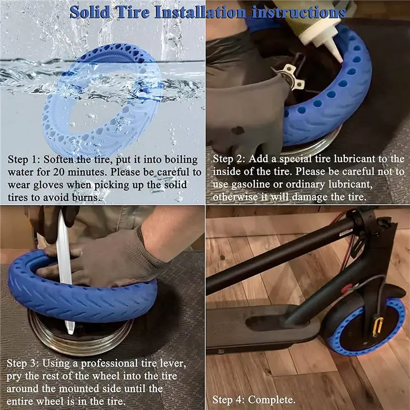 

(ABYM) 2PCS Scooter Solid Tire, Solid Tires for Xiaomi M365/Pro Scooter 8.5 Inch Electric Scooter Replacement Wheels-Blue