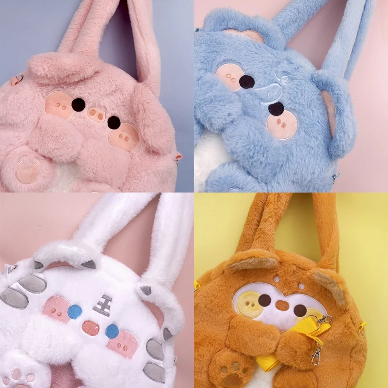 

Сумка на плечо с милыми животными и героями мультфильмов, большая сумка для лица, милая молодежная повседневная сумка из мягкого хлопкового материала, застежка-молния, круглая ape