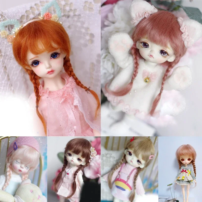 （Customize 30 Days） BJD DD SD MSD 1/12 1/6 1/8 1/4 1/3 doll's Photo props Accessoriess Double braid girl wig 1pcs