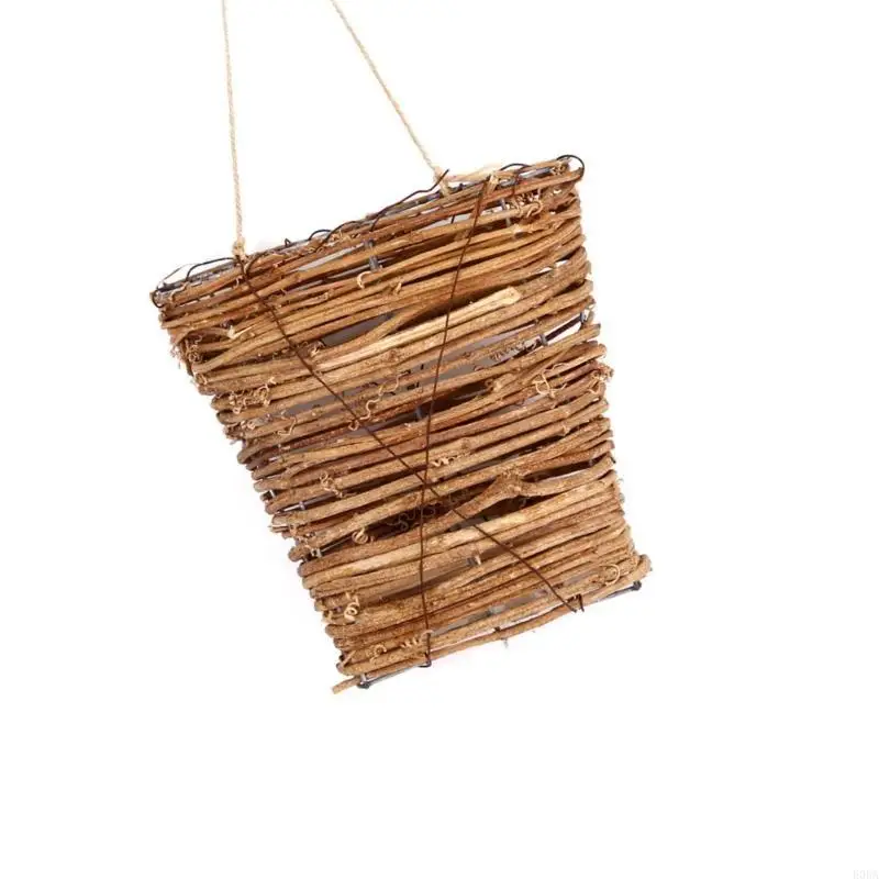 Decorative Flower Basket Rattan Hanging Indoor Decoration Christmas Handmade 