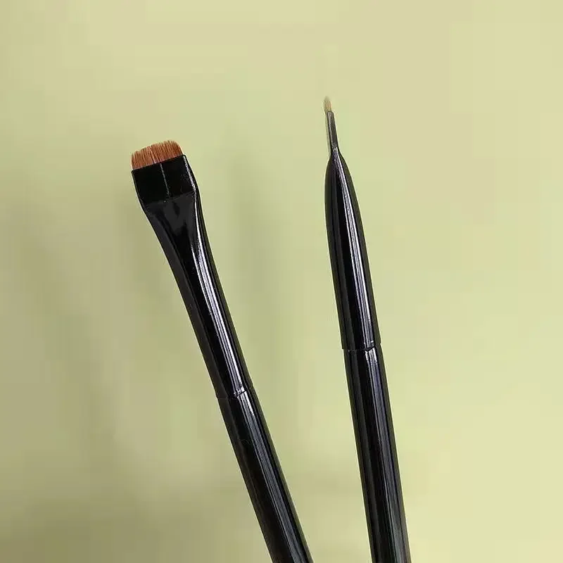 Novo 2 peças/set sobrancelha contorno escova sobrancelha eyeliner escova portátil pequeno ângulo escova de sobrancelha feminino ferramenta de