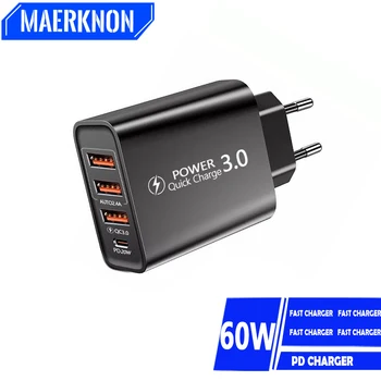 60W USB C şarj USB hızlı şarj PD tipi C cep telefonu şarj PD adaptörü iPhone Xiaomi Samsung S23 Ultra Huawei OnePlus