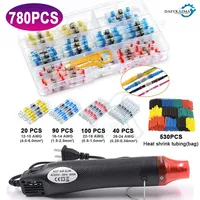 250PCS Solder Seal Wire Connector 530pcs Heat Shrink Tubing Butt Connector Kit Automotive Marine Insulated with 300W Hot Air Gun