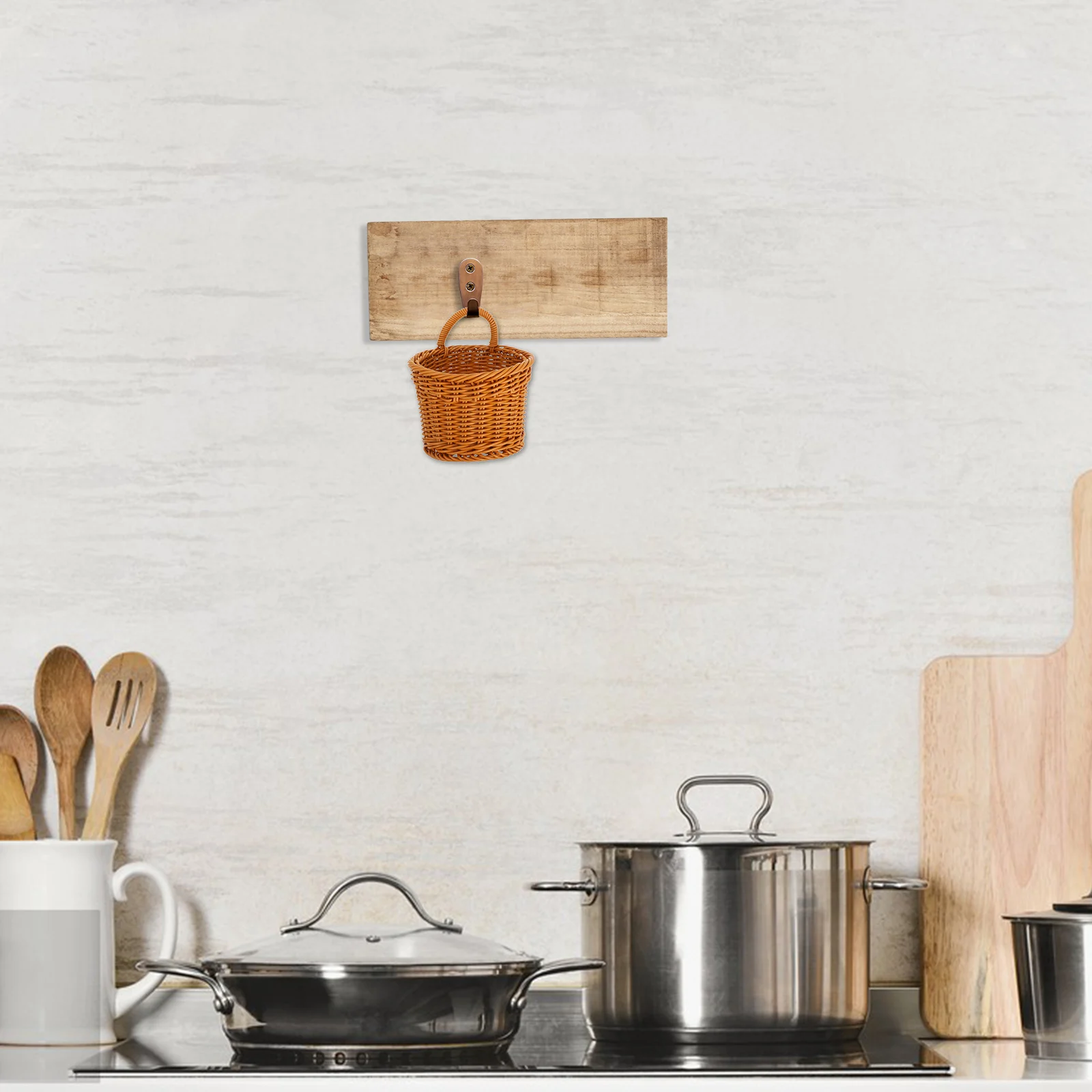 

Hanging Storage Basket 2pcs Plastic Woven Wall Basket for Kitchen Fruit Vegetable Holder Farmhouse Wall Decor Decoration