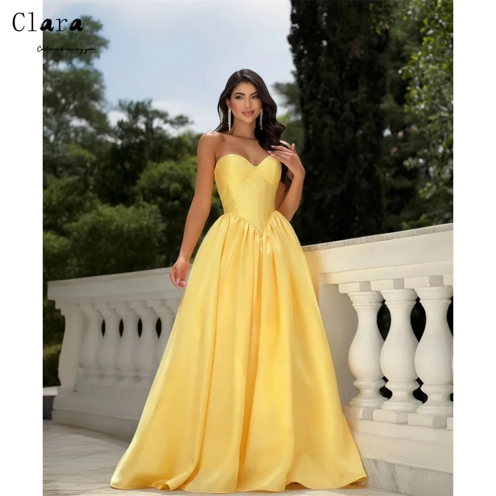 

Clara Custom Yellow Sweetheart A Line Off-shoulder Sleeveless Party Long Dress Elegant Cocktail Dresses Prom Dresses Luxury 2026