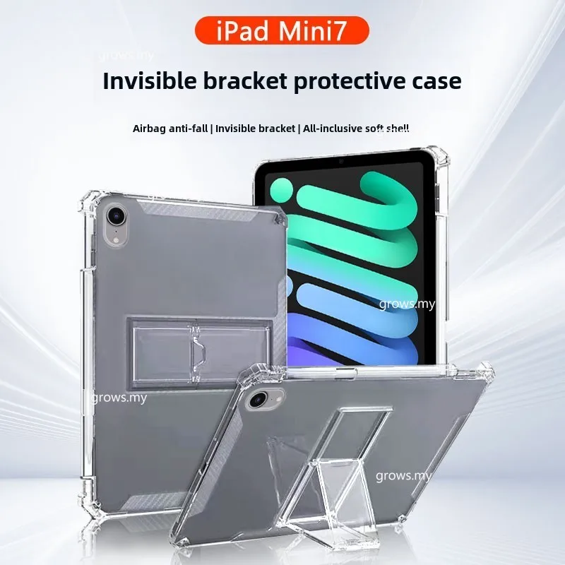 

For iPad mini A17 Pro 8.3"Case 2024 mini7 Mini 6 A2996 Case Transparent Cover with Pencil Holder