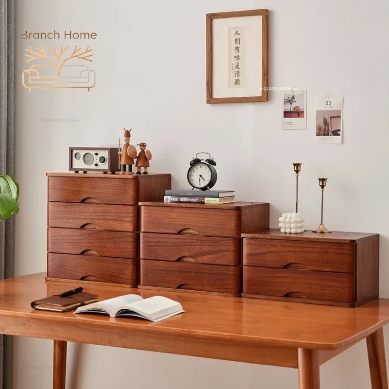 Mehrschichtige Holz-Aufbewahrungsboxen für den Schreibtisch, Massivholz-Schubladenorganizer, Computer-Erhöhungsregal, Büro-Aufbewahrungsschrank