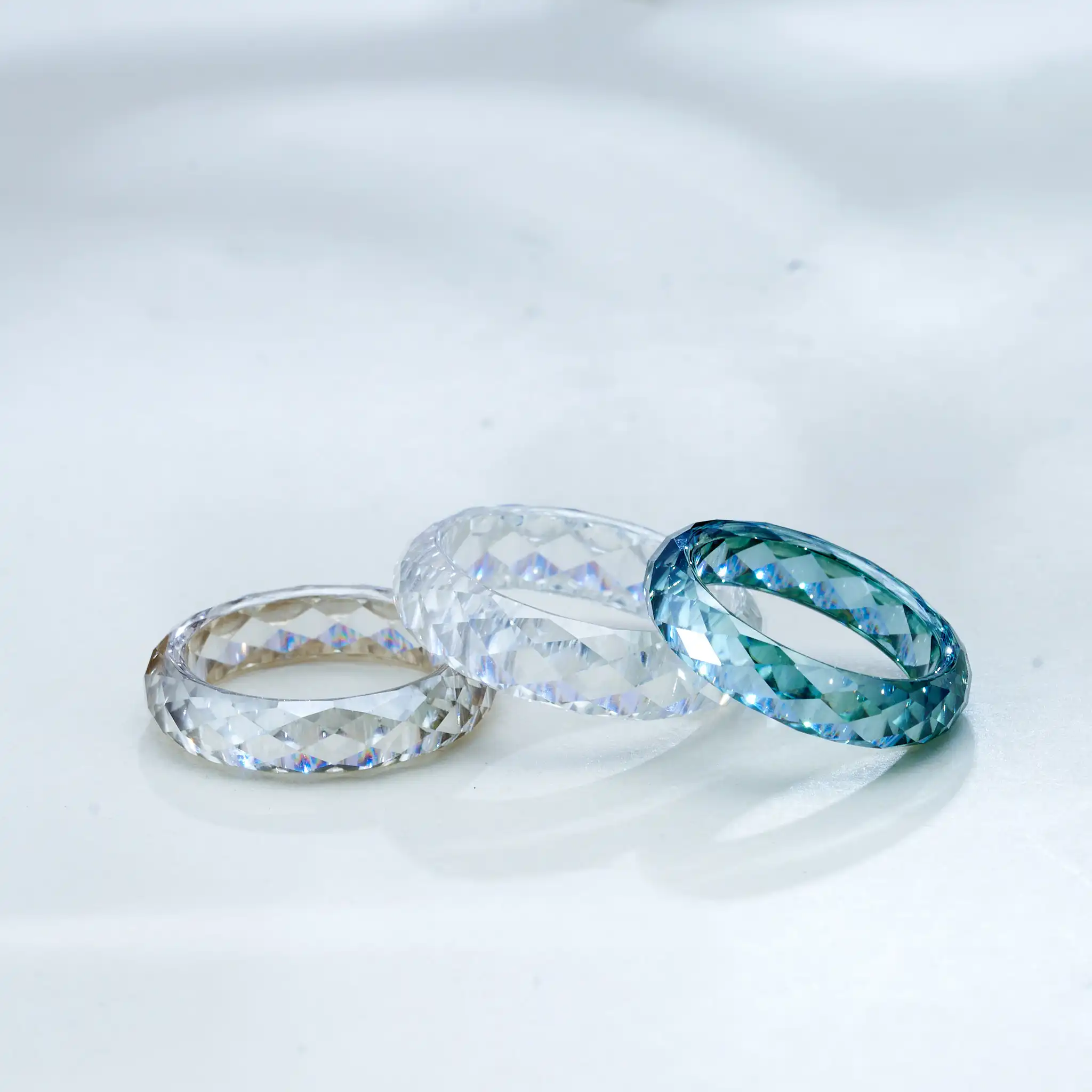 D‑Color VVS1 Multi‑Color Moissanite Band Ring Champagne Blue Green S925 Sterling Silver Pass Diamond Tester Hip‑Hop Couple Fine Jewelry Party Gift For Men Women view 4
