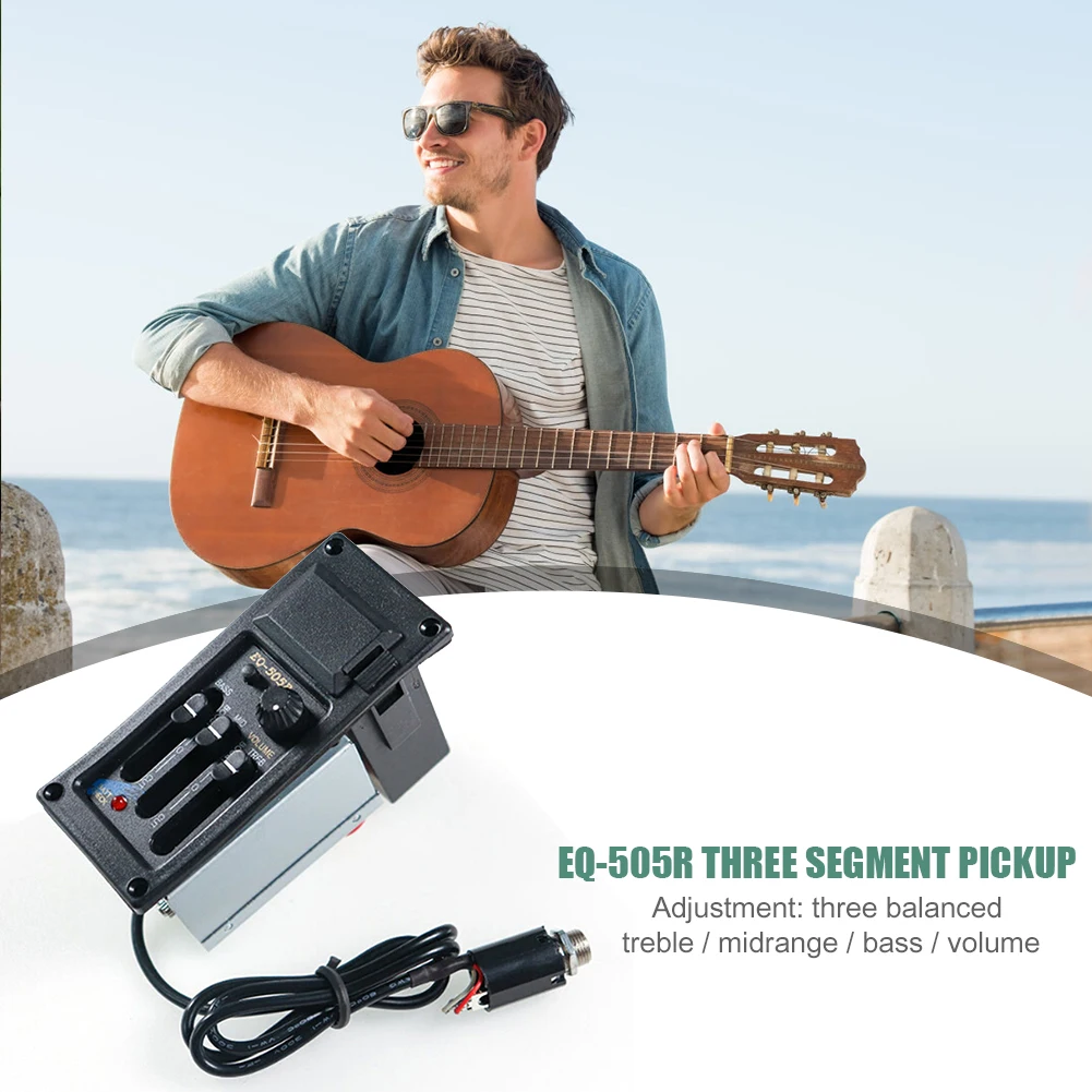 

Комплект датчиков предусилителя эквалайзера EQ-505R, 3-полосный эквалайзер, пьезоусилитель для акустической гитары, легкие портативные музыкальные элементы