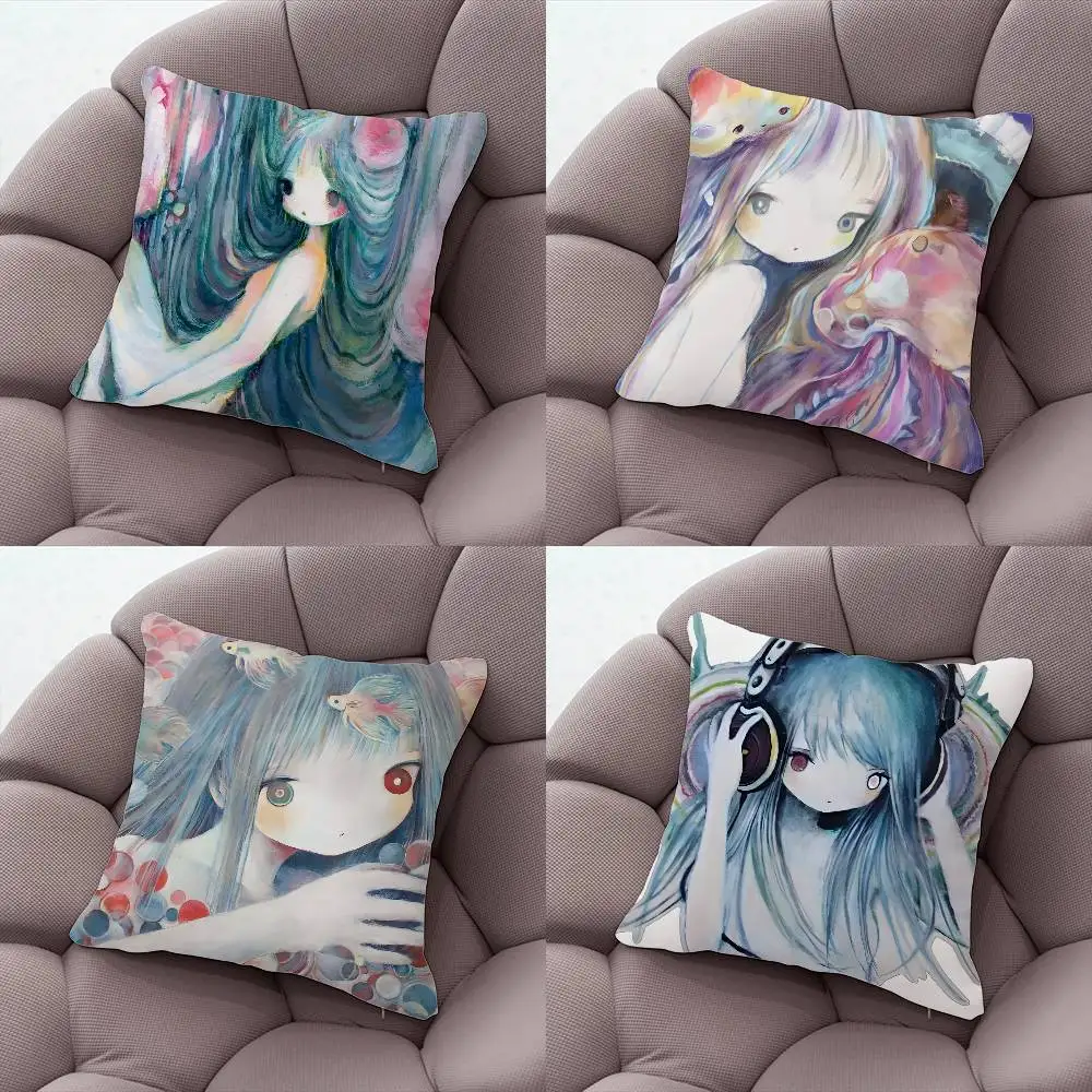 

K-kikuo Art Anime Cartoon Pillowcase Pillows for Sofa Cover Decoration Home Decor Items Luxury Pillow Covers Cushion Cushions