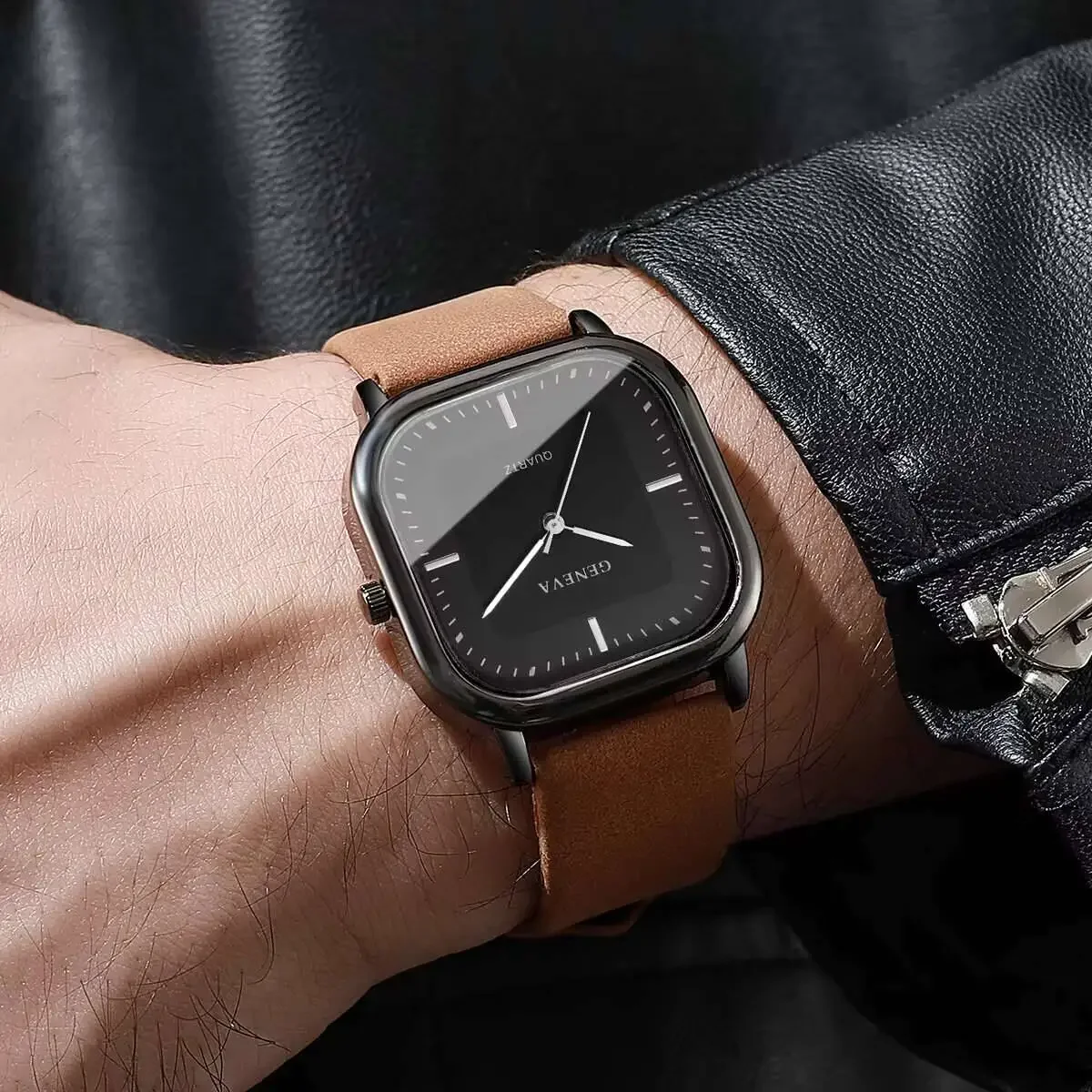 

2026 2026 New Simple Belt Style Square Men's Watch Men's Watch Quartz Watch