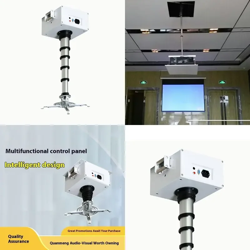 Ceiling Recessed Projector Mount Motorized Lift Bracket Remote Control Ceiling Electric Motorized Projector Lift