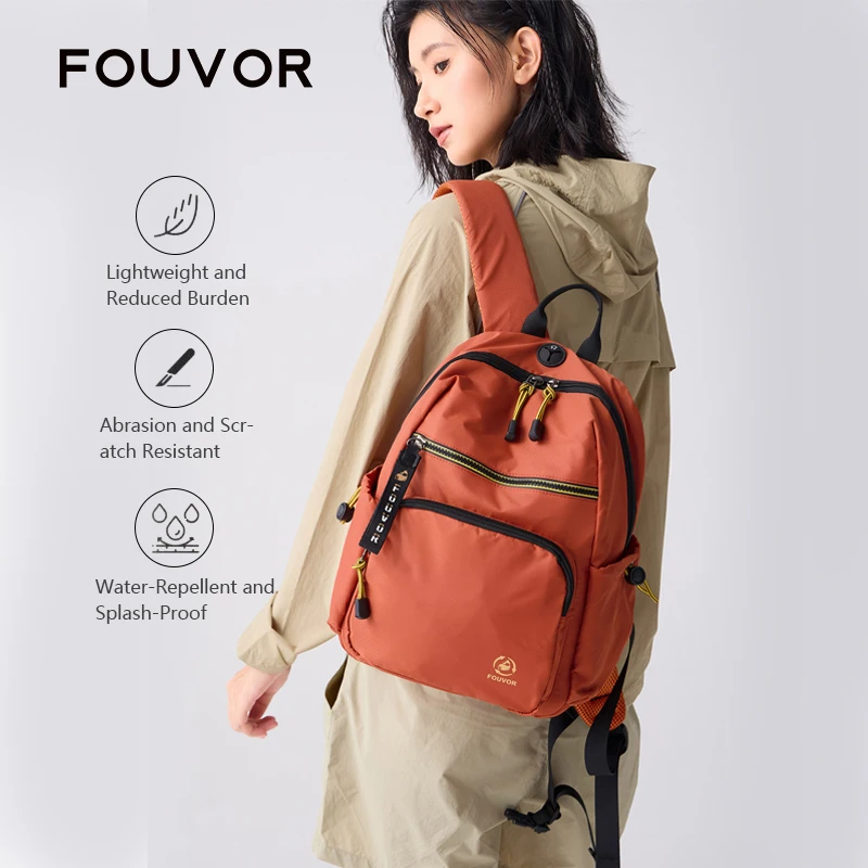 

Fouvor 2026 Trend Women Nylon Backpack Lightweight Large Capacity Travel Backpacks Teenage Youth School Shoulder Bags 2930-08