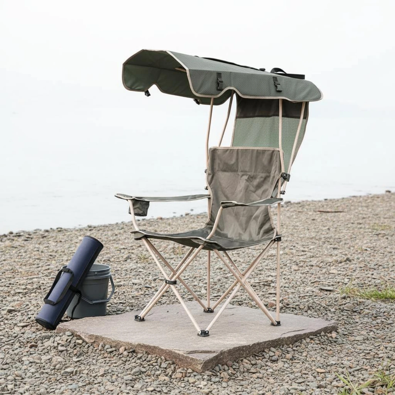 Folding Camp Chair with Canopy - Outdoor Camping Canopy 评论和价格