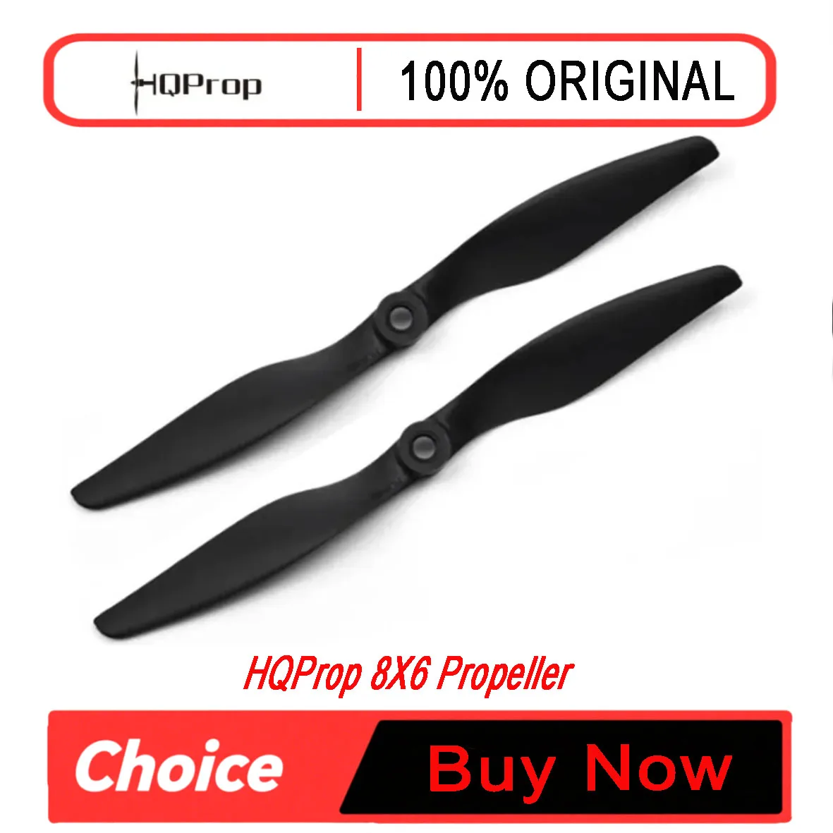 HQProp Thin Electric Pusher Prop 8X6 8Inch Glass Fiber Reinforced Nylon Propeller for Fixed Wing RC Airplane