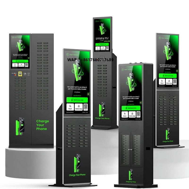 

Touch Screen Advertising 24-72 Mobile Phone Power Banke Station 6000mah/8000mAh Outdoor Shared Fast Charging Vending Machine