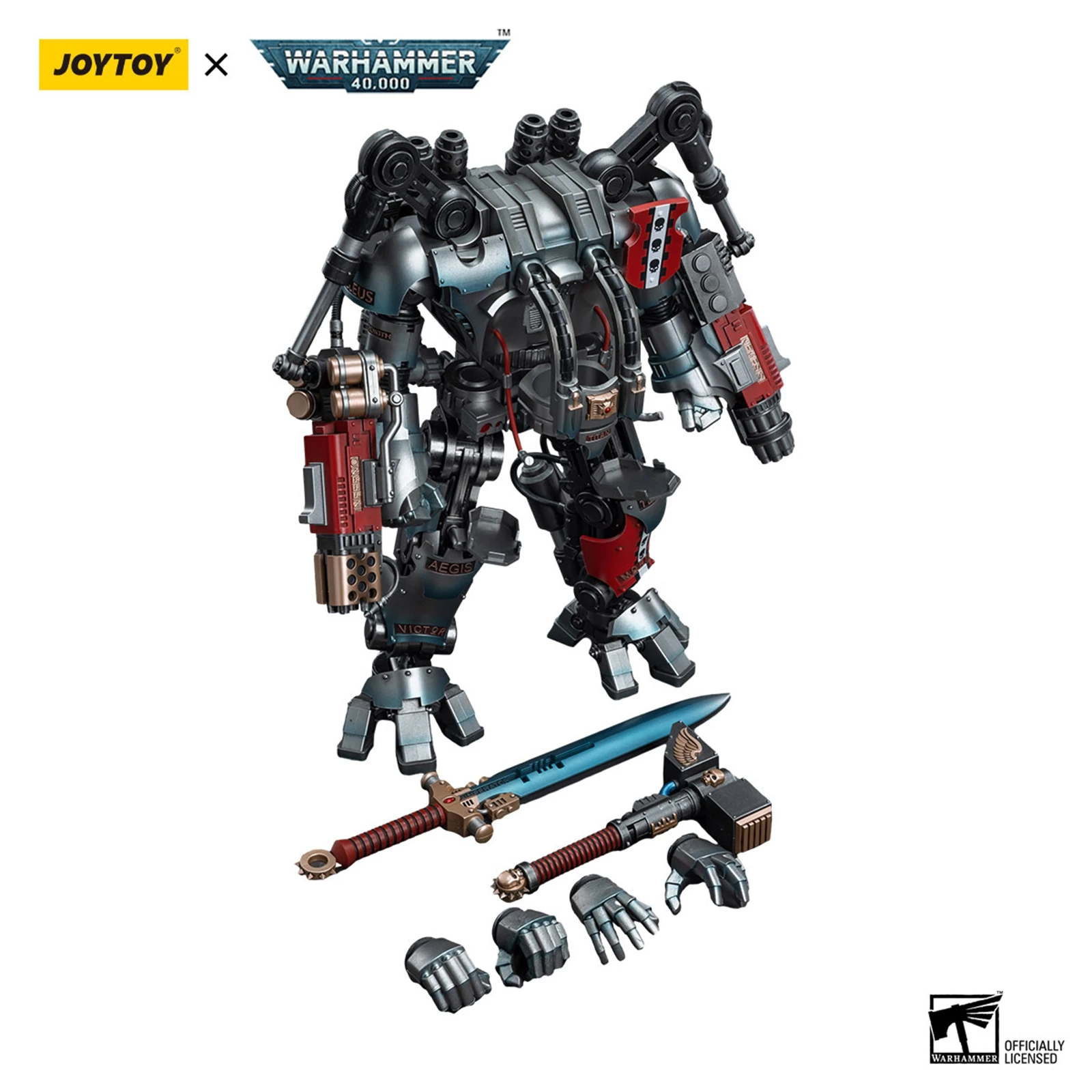 

Фигурка JOYTOY Warhammer, масштаб 40 000 1/18, JT7592 Grey Knights Nemesis Dreadknight (пилот в комплект не входит)