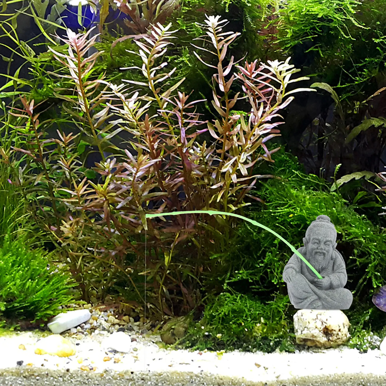 

Mini Fisherman Aquarium Decor Fish Tank Aquarium Decor Home Office Desk Garden Micro Landscape Bonsai Decoration