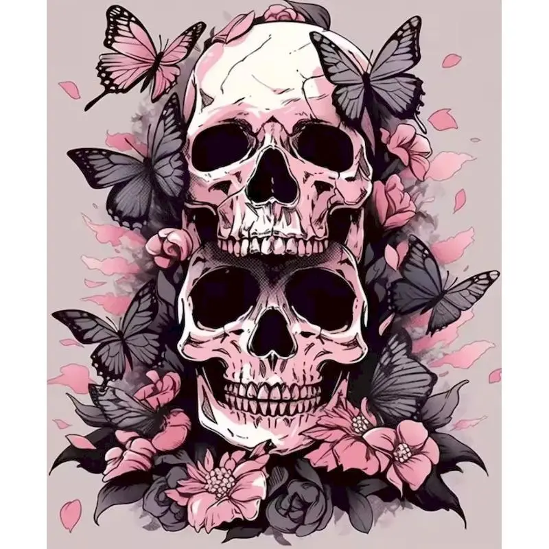 

GATYZTORY Skeleton Paint By Numbers Arts and Crafts Picture Paint Scenery Abstract For Adults Picture With Numbers