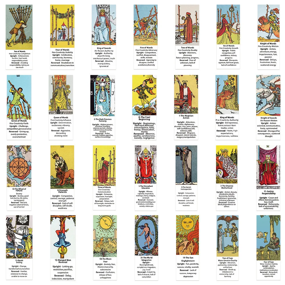 56pcs Retro Tarot Card Series Graffiti Stickers Suitable for Laptop Helmets Desktop Decorations DIY Stickers Toys Wholesale