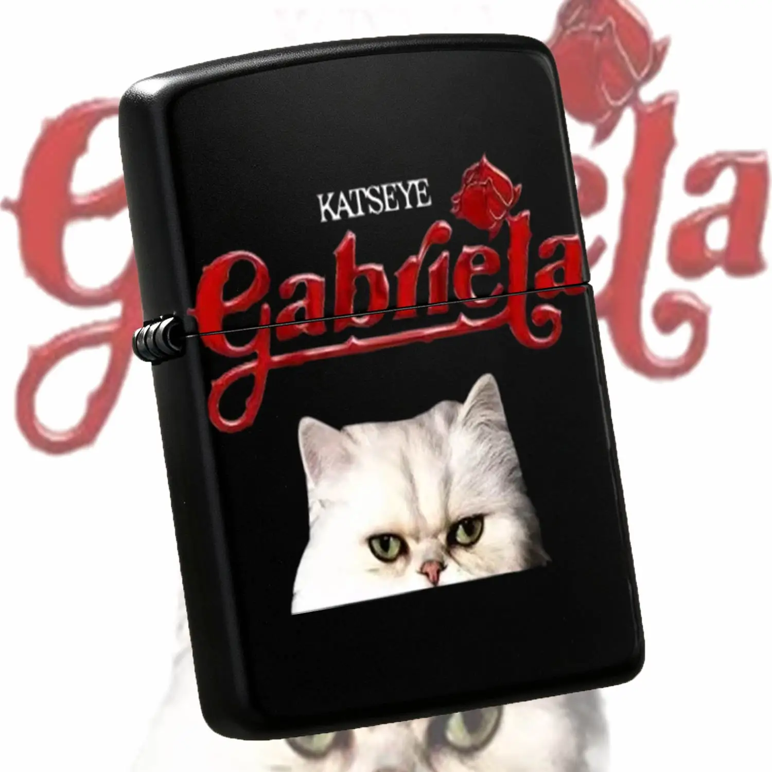 Exquisite Gabriela Rose Art Printed Cute White Cat Style Portable Igniter, Trendy Cool Personal Carry-On Item With Nice Vibe, Suitable For Daily Dating, Outdoor Activities, Business Trips And All Scenarios, Practical Cr A Humorous And Inter