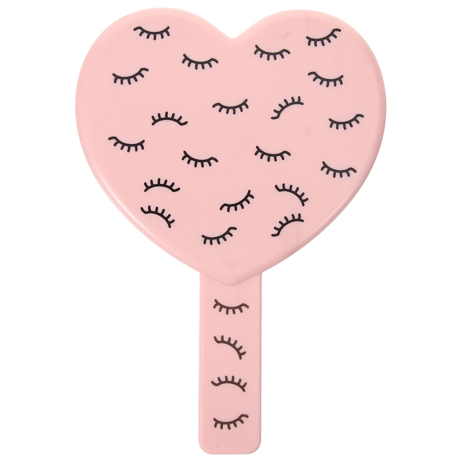 Herzförmiger Spiegel, niedlicher Handspiegel für Make-up, kompakt, leicht, Reisezubehör, Wimperndesign, romantischer Touch-Spiegel mit Griff