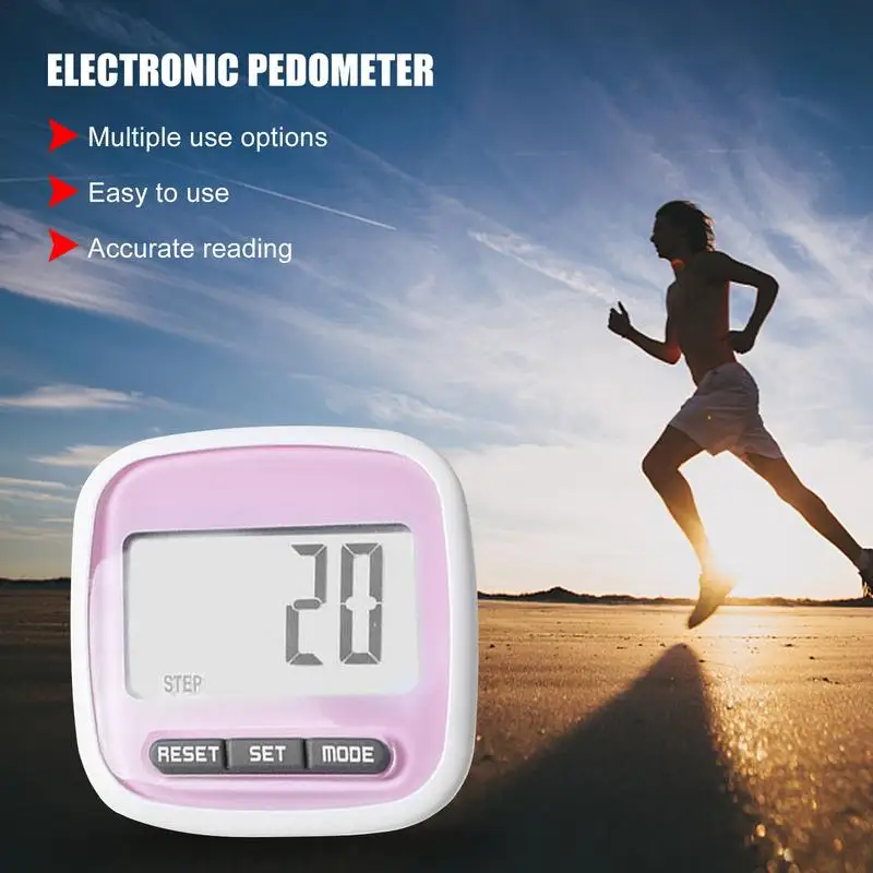 LCD Pedometer For Walking Running Jogging Training Step Counter Double Keys Mini Digital Calculation Clip-on Passometer