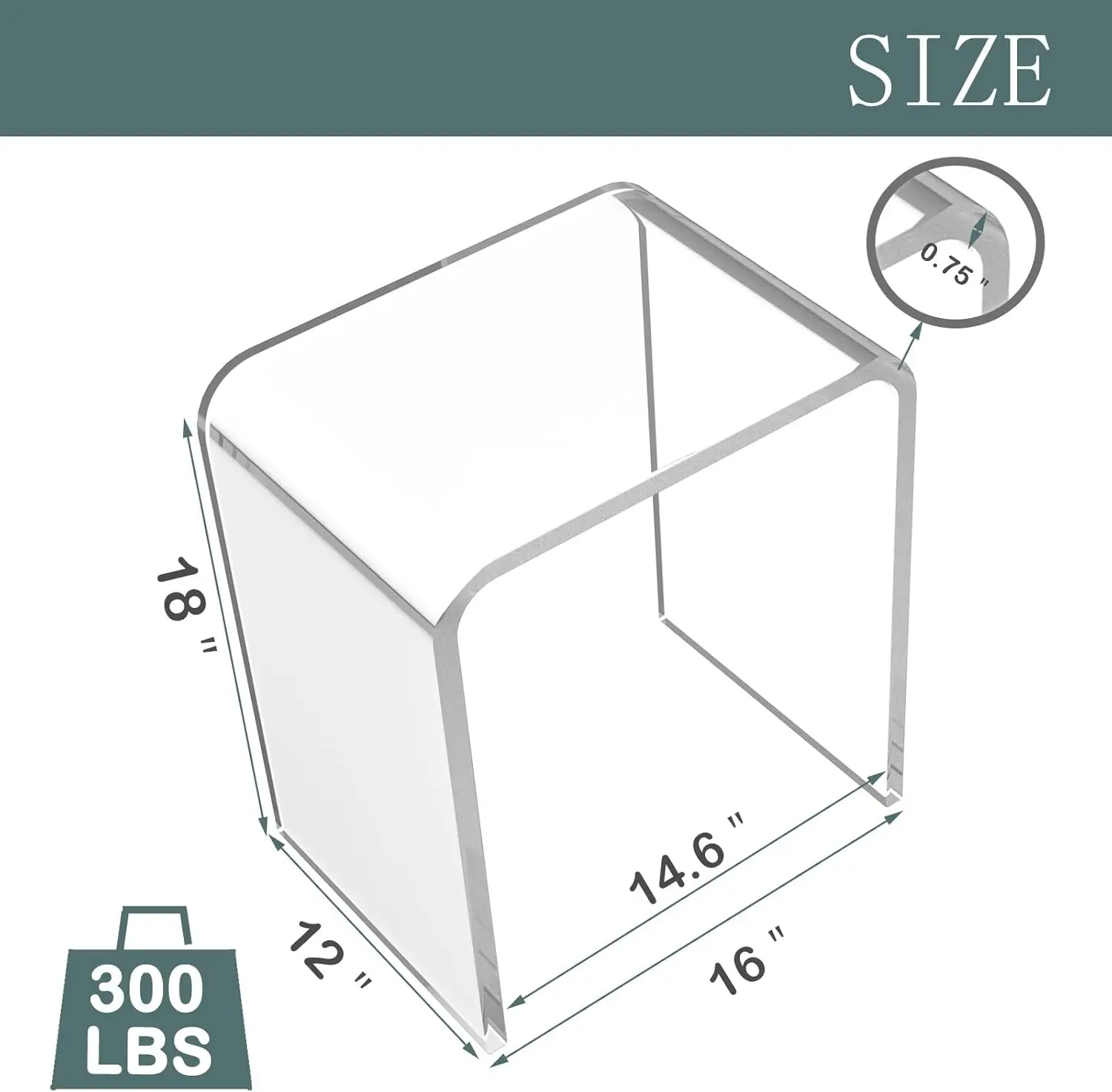 Premium Acrylic Side Table, 16