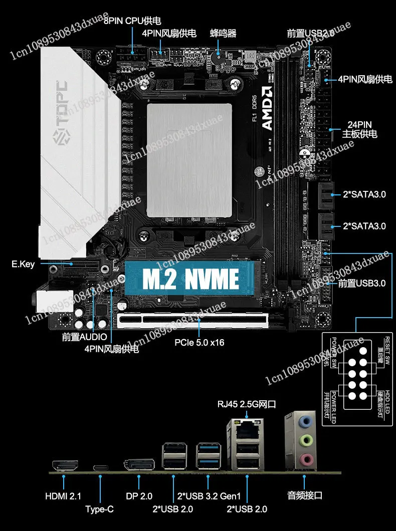 AMD Ryzen R9 7945HX Onboard CPU Set R7 Desktop Computer Gaming Office Itx Main Board AM5