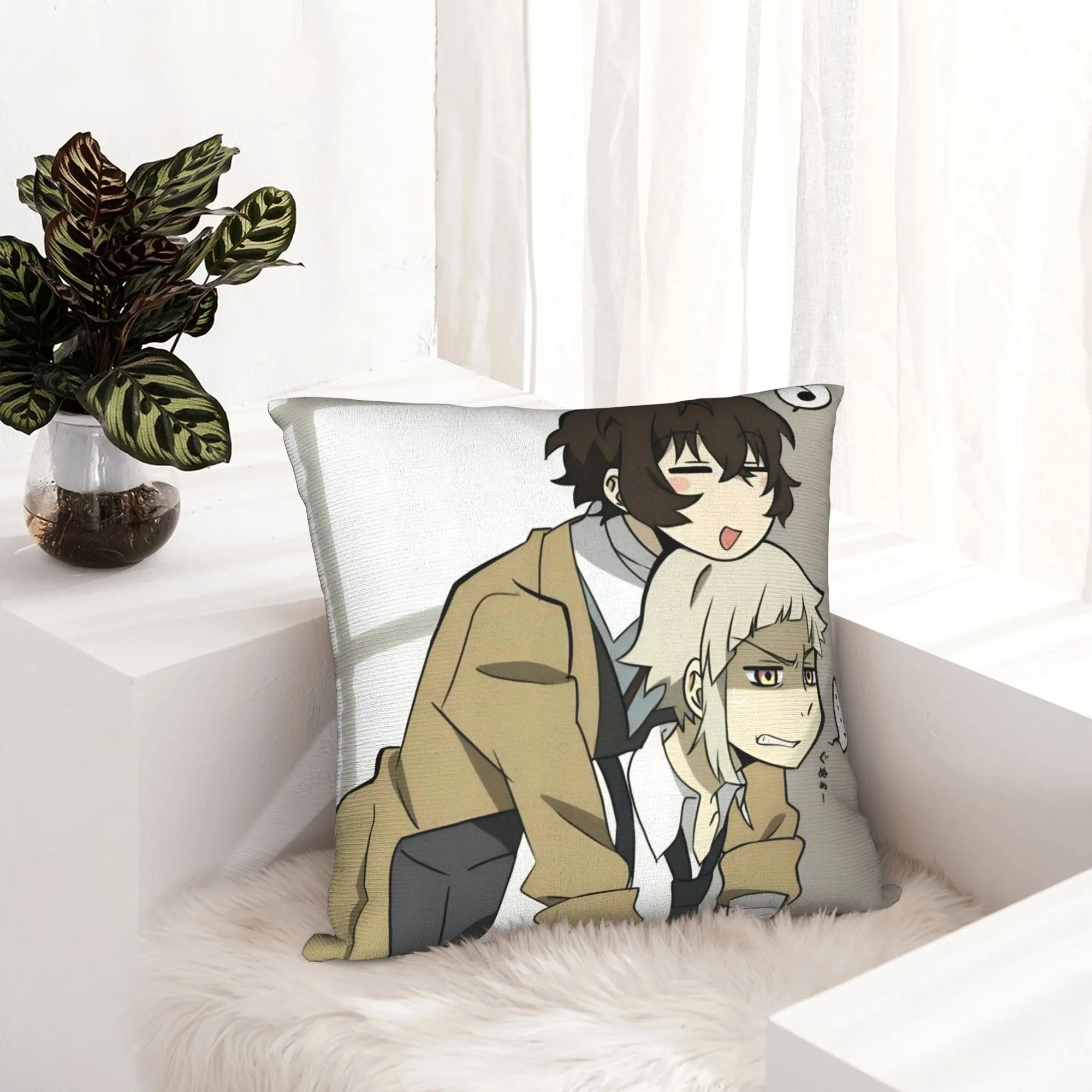 Dazai Bungo Stray Dogs Pillowcase Soft Polyester Cushion Cover Decor  Throw Pillow Case Cover Home Wholesale 40*40cm