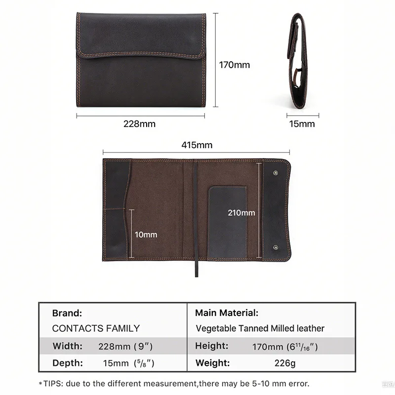 Custodia per notebook flip A5 B5 in pelle pieno fiore caffè vintage fatta a mano per materiale scolastico di cancelleria per l'organizzazione dell'ufficio