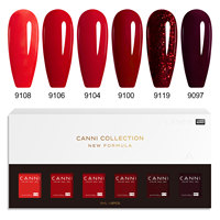 6pcs*9ml CANNI HEMA FREE Nail Gel Polish Set Gorgeous Color Semi Permanent Pigmented Painting Gel Soak off UV LED Gel Nails Kit