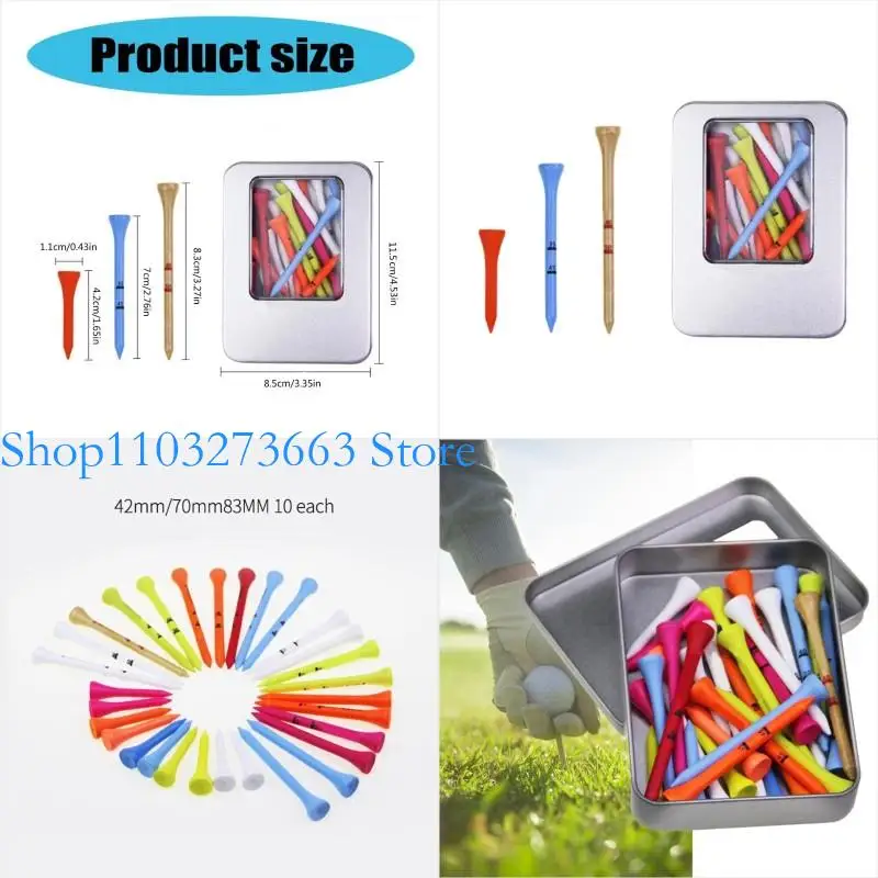 

R6FE 1 Box 42/70/83mm Golf Tees Multicoloured Golf Tees Golf Training Aids for Man